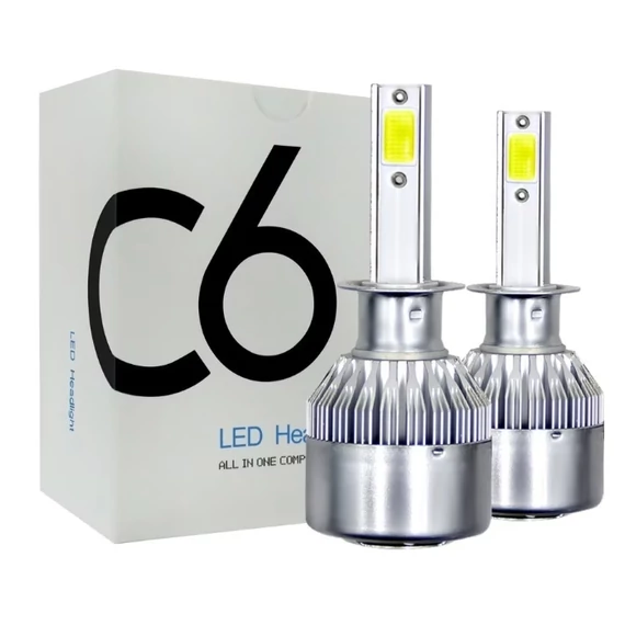 2 db Techstar® C6 autós LED készlet, H1, 36w, 3800 lumen, 6500K, AUTO, 12-24 volt, COB