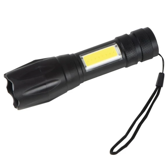 Újratölthető zseblámpa 2 in 1, IPX4. 18650 akkumulátor, 450 lumen